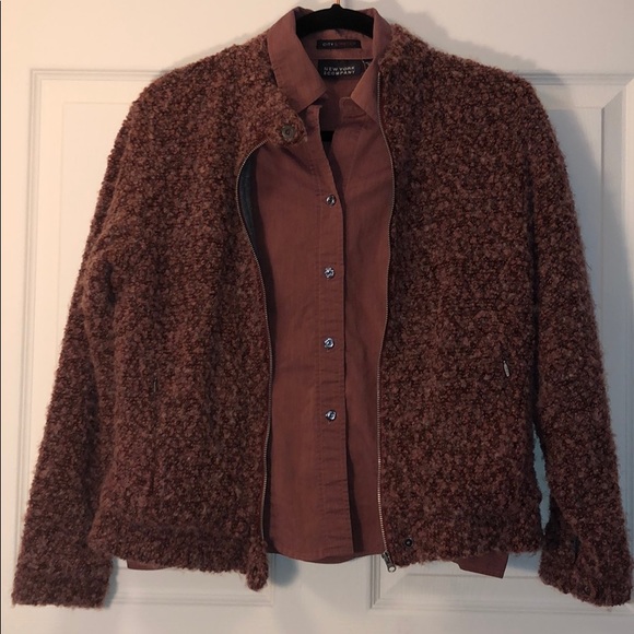 Maroon New York & Company Long-sleeved Shirt - Picture 2 of 7